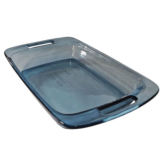 Pyrex Easy Grab Cake Pan 3qt Atlantic blue lrg handle colorful kitchen bakware - Picture 1 of 4